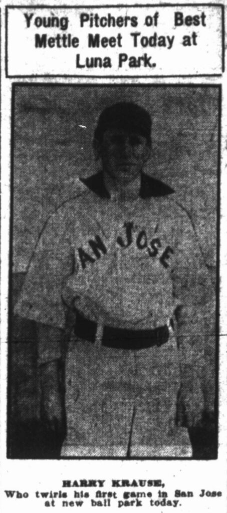 Harry Krause was on the 1907 Prune Pickers and went on to be a world series champion with the Philadelphia Athletics.