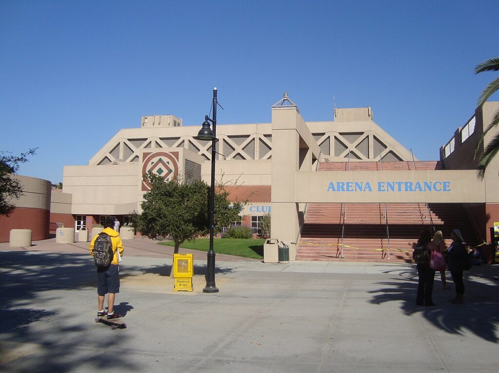 Provident Credit Union Event Center main entrance from campus.