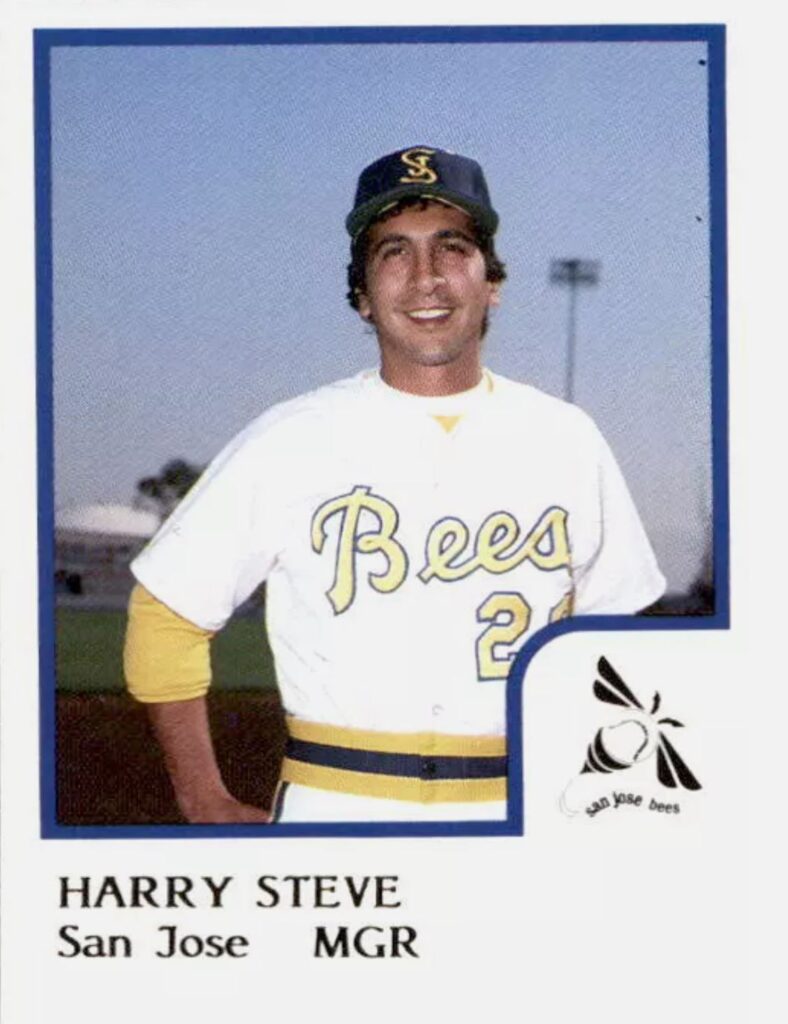 Manager of the 1986 San Jose Bees, and the architect of the "bad News" roster, Harry Steve.