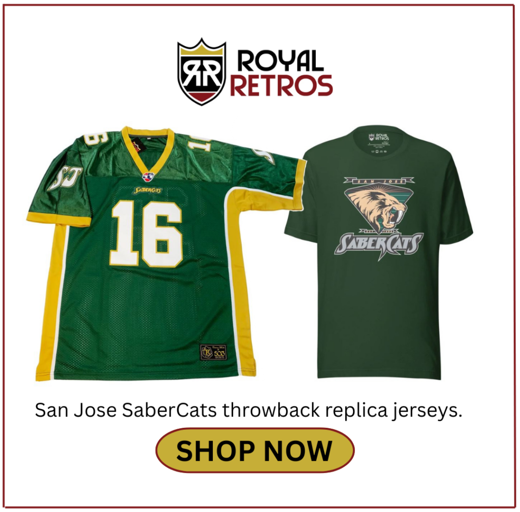 San Jose SaberCats replica jersey by Royal Retros. Buy now.