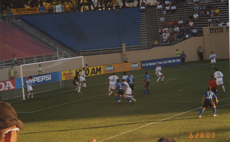 San Jose Earthquakes vs Kansas City Wizards at Spartan Stadium, June 28, 2003. Photo vis Flickr user Dinur.